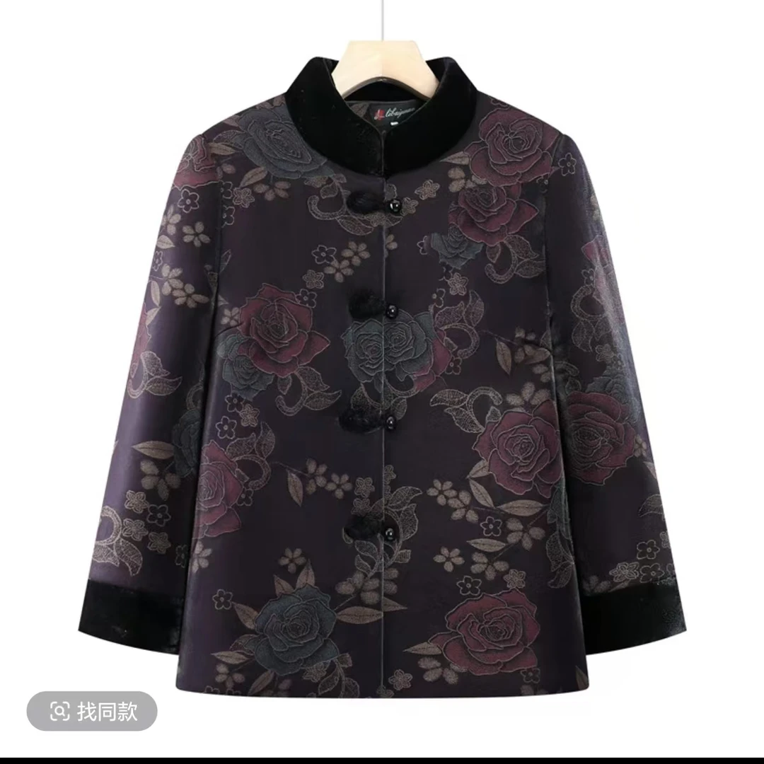 7759女装防寒棉衣妈妈装保暖棉服立领盘扣棉袄货位老仓库五楼东