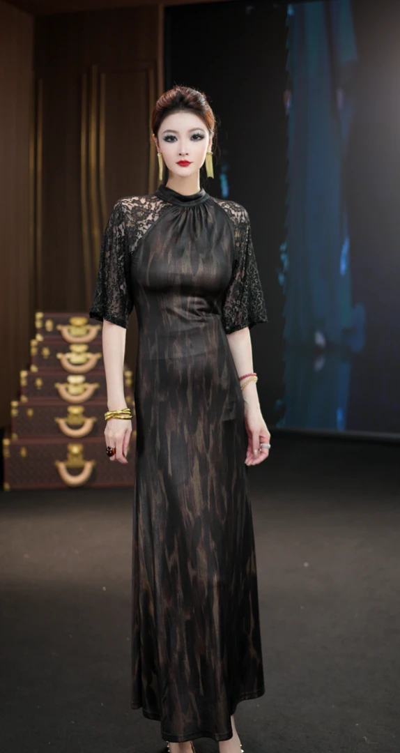 YINGHOU【曼曼】显瘦气质优雅高贵法式连衣裙D29078