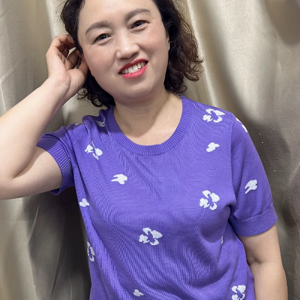 夏季小圆领桑蚕丝休闲百搭显瘦短袖