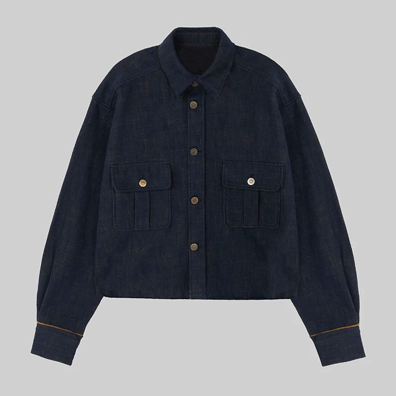 复古撞色牛仔外套AB2N113603
