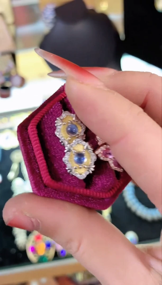 【闪购商品】月光石耳钉银S925镶嵌楚楚中古珠宝甄选不退换