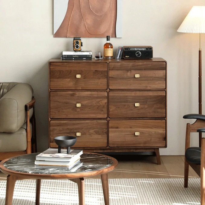 实木五斗/六斗柜 意式轻奢 储物柜 抽屉式收纳柜 客厅抽屉木斗柜