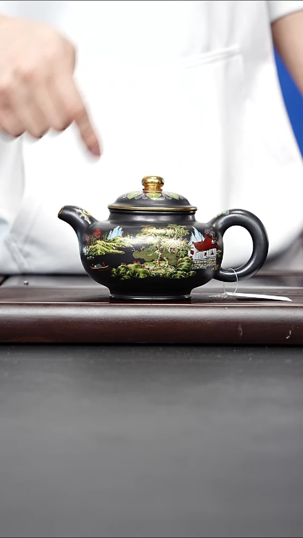 紫砂壶宜兴紫砂 掇只老黑料 汪庆龙 66