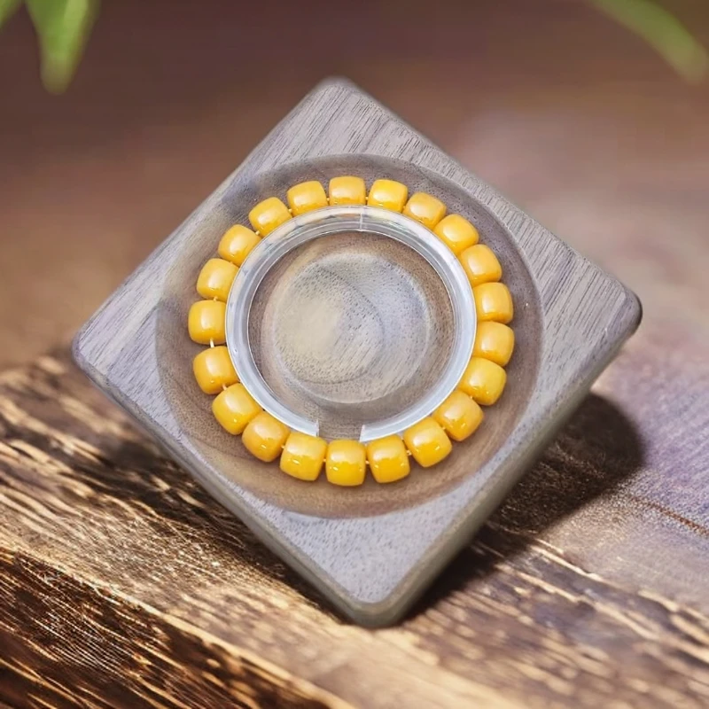 【恩琪珠宝】新疆若羌产地天然玉石 008 新疆黄沁料老油黄直切10mm