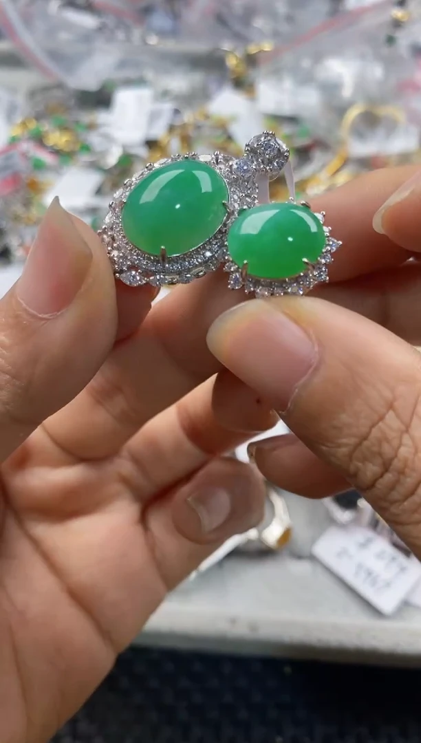 银S925镶嵌戒指翡翠333---10