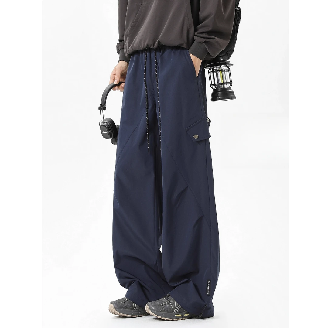 美式户外登山工装冲锋裤男款春秋夏季宽松直筒阔腿男生休闲长裤子