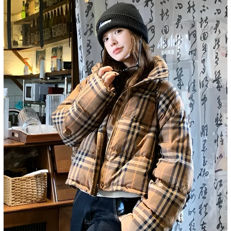 TY[现货] 清货!! 爆款! 【国标鸭绒】新款格子时尚百搭情秋冬羽绒服