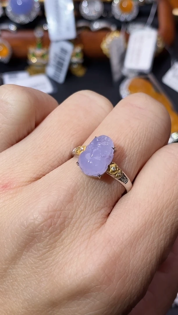 【闪购商品】翡翠戒指18K金镶嵌戒指