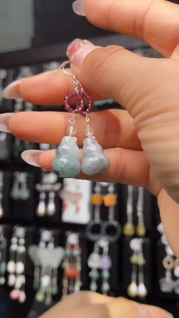 银S925镶嵌耳饰紫晶女**霁 女巫秋霁