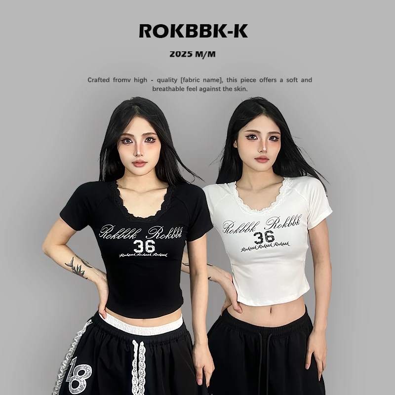 ROKBBK-K/布韩街舞潮牌运动T恤女宽松版型休闲嘻哈jazz爵士舞短袖