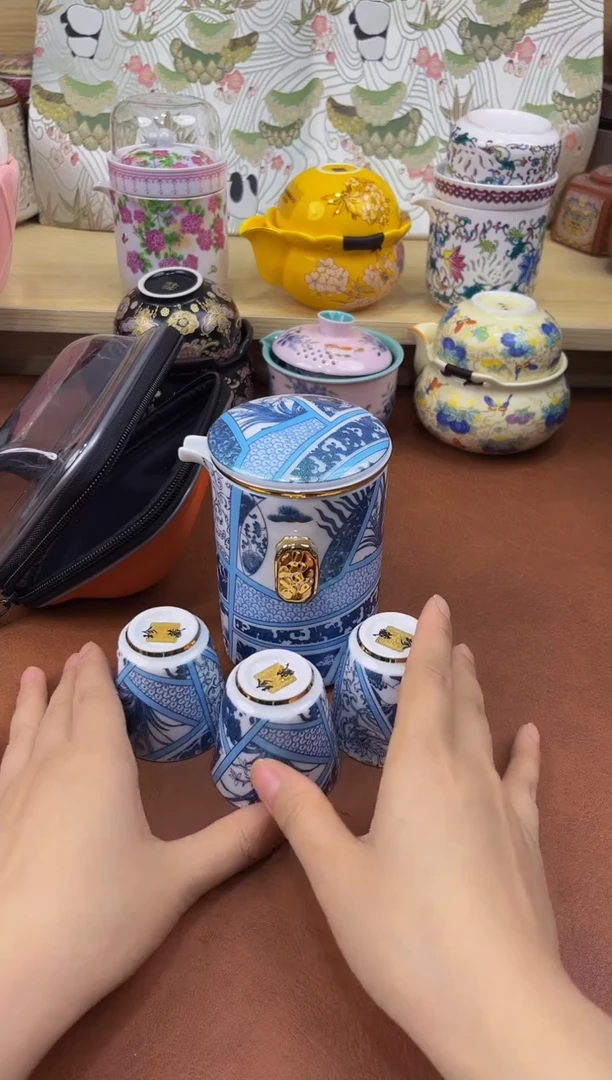 陶陶瓷茶具摆件旅行套组