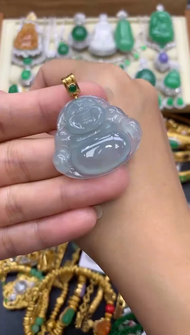 翡翠18K金镶嵌颈饰297-中国好珍宝