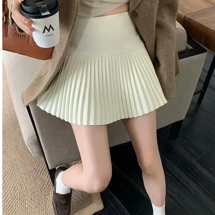 【柔柔】大码梨形身材半身裙2025新款春季显瘦百褶高腰A字短裙
