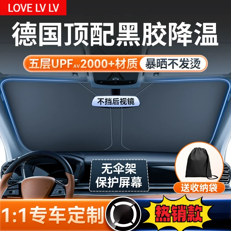 德国品质汽车遮阳前挡2025挡风玻璃隔热神器遮阳伞车载用遮隐私遮