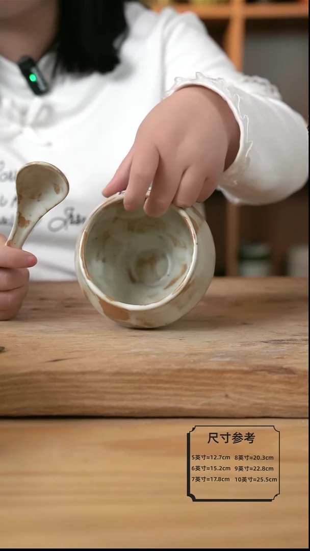 【闪购商品】粉影的高脚葫芦碗加勺子