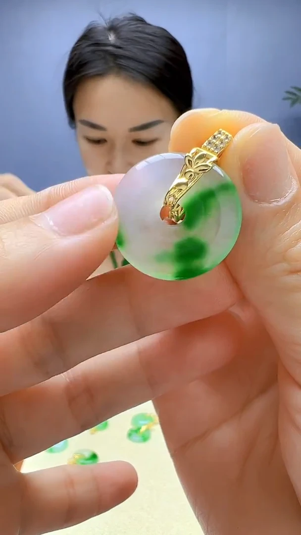 翡翠14K金镶嵌颈饰丹丹diy颈饰