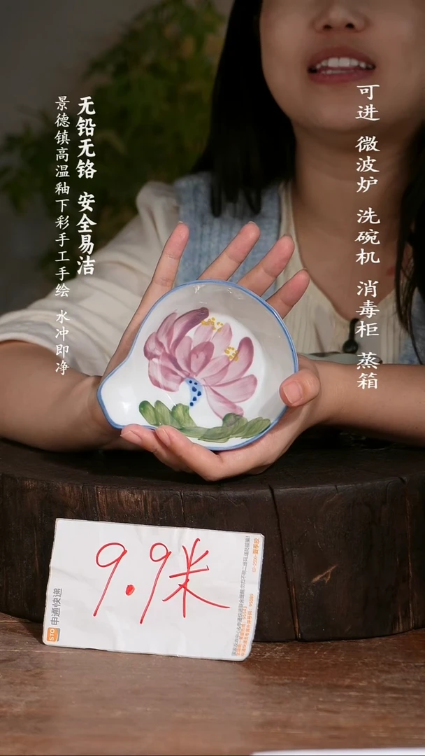 碗陶瓷景德镇高温瓷釉下彩手绘陶瓷