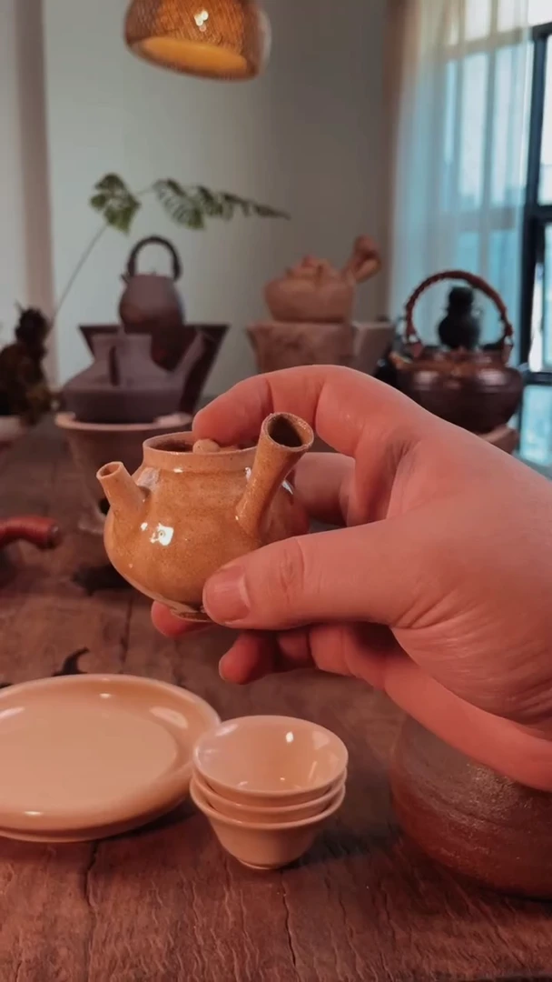 壶纯手工粉引泡茶壶