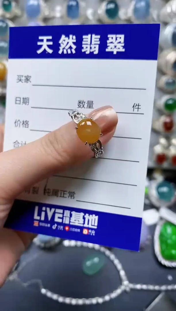 【闪购商品】翡翠戒指银S925镶嵌0489