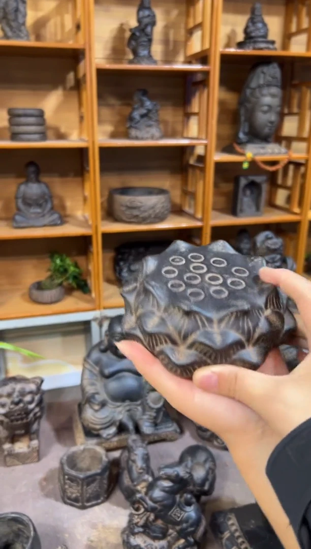陶土【火山泥】莲蓬实心底座