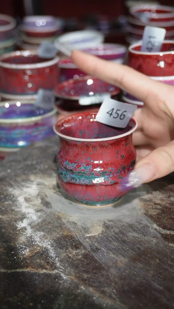 摆件陶精品窑变钧瓷茶器