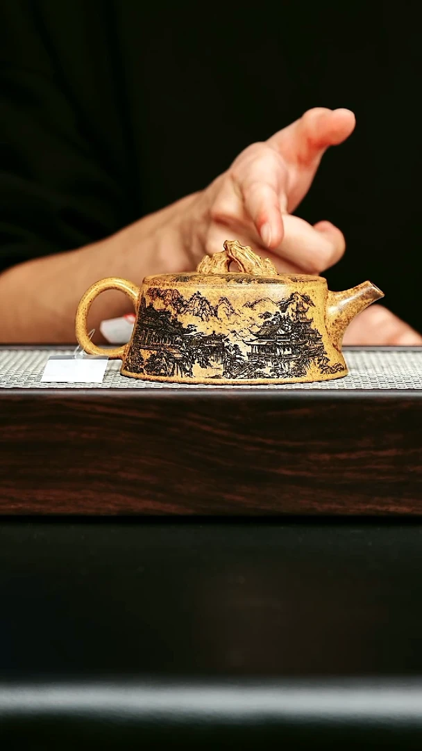 茶壶紫砂宜兴紫砂 观山 龙骨金砂 李志佩h414