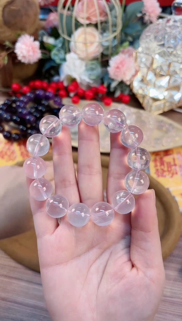 【闪购商品】水晶手链未镶嵌DFC0038西柚粉水晶16左右