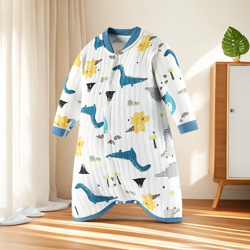 防踢睡袍婴儿男女儿童睡袋薄款保暖春秋冬季夹棉宝宝防踢被9012