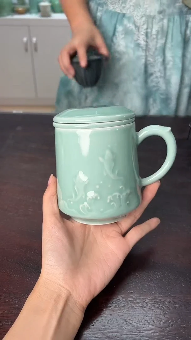 龙泉云间青瓷小米茶器