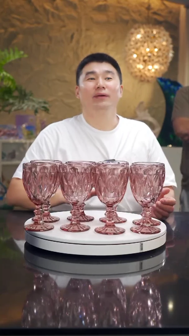 福利紫色高脚杯一套八只