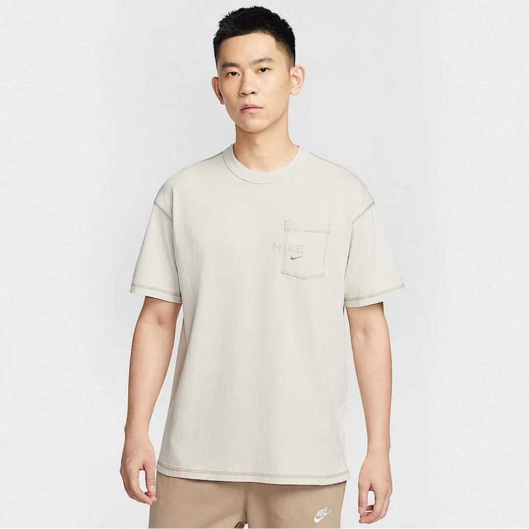 NIKE耐克【商场同款】男25夏新款运动水洗做旧棉质口袋T恤HJ0777072