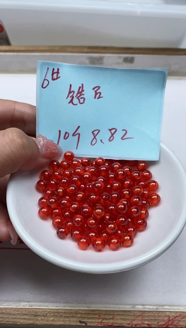 散珠天然锆石未镶嵌E17 红锆石6mm10个8.8元