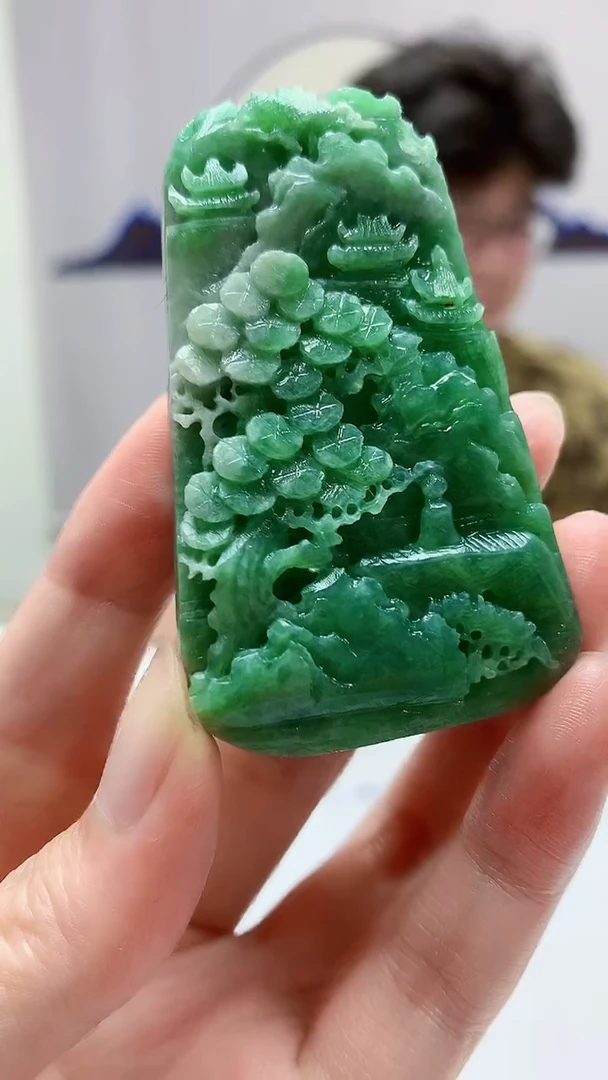【闪购商品】定制翡翠未镶嵌4688zm-毛货挂件山水88
