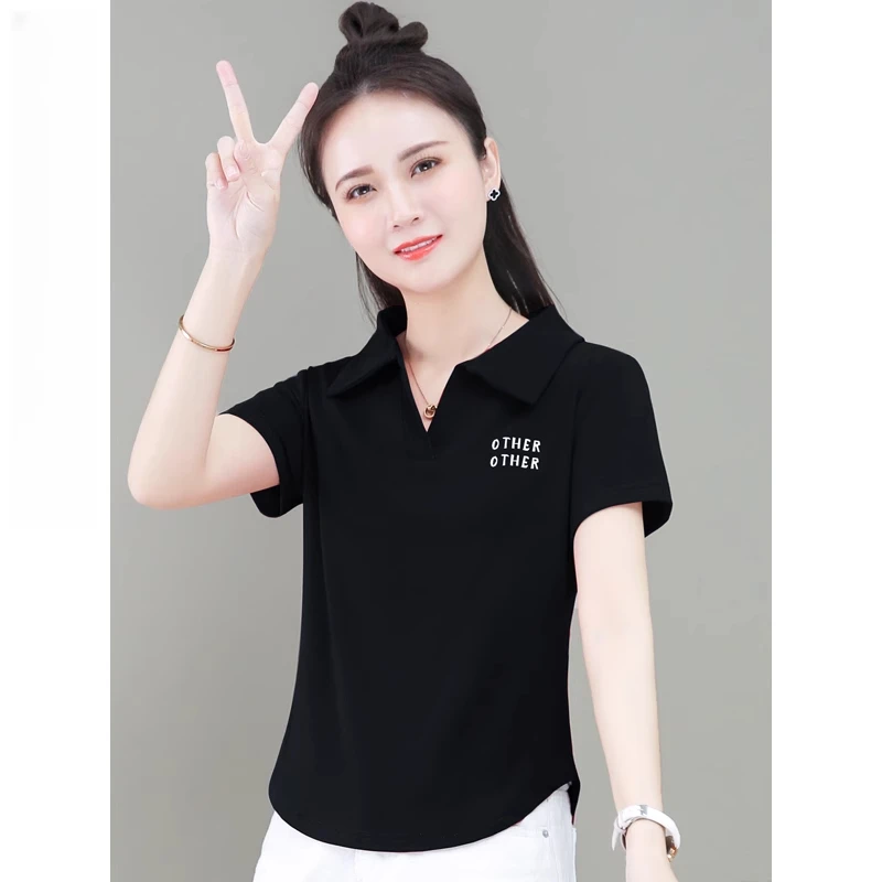 小个子短款修身polo衫短袖t恤女薄款2025夏季新款洋气半袖上衣T恤