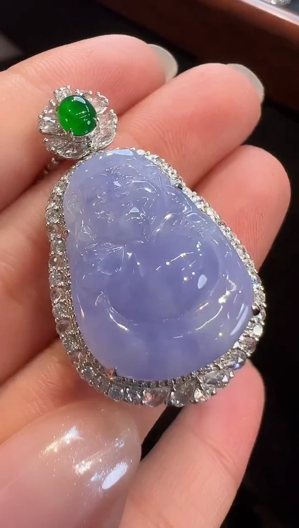 吊坠(不含链)18K金镶嵌翡翠AL6吊坠