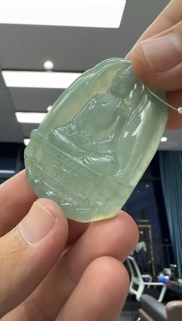 颈饰未镶嵌翡翠天然翡翠A货孤品一件
