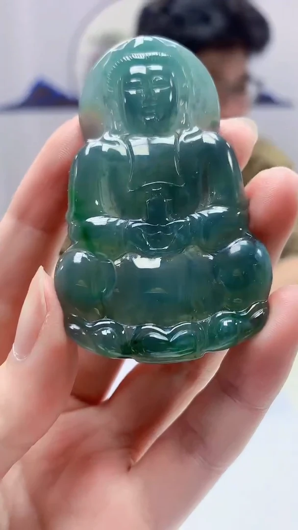 【闪购商品】定制翡翠未镶嵌4688zm-毛货挂件观音20