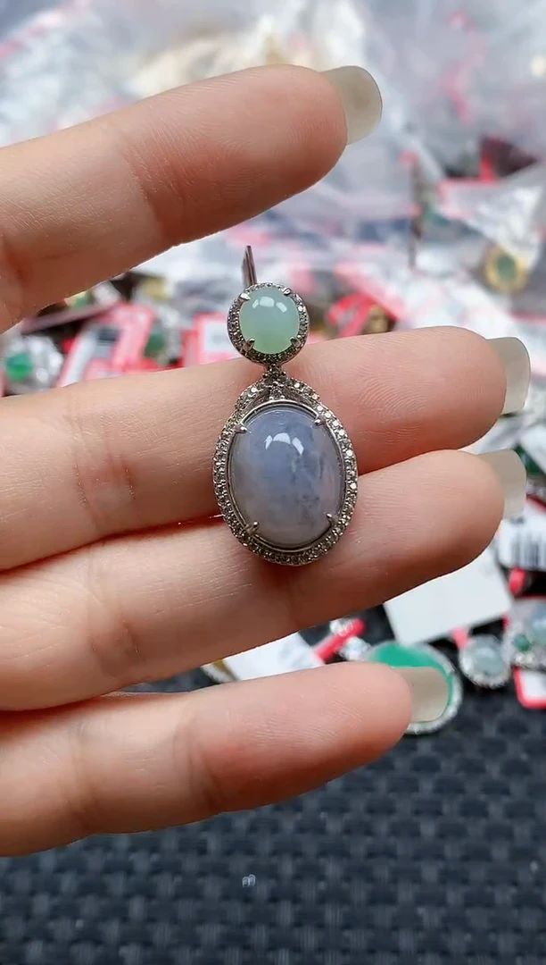 银S925镶嵌戒指翡翠天然A货缅甸翡翠