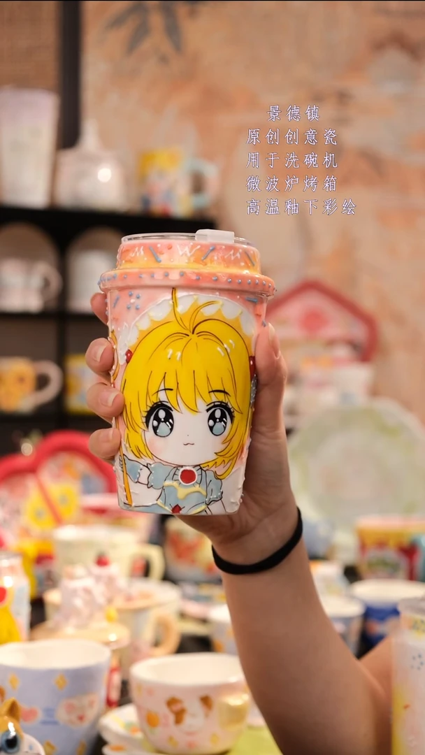 摆件景德镇手工手绘设计师款