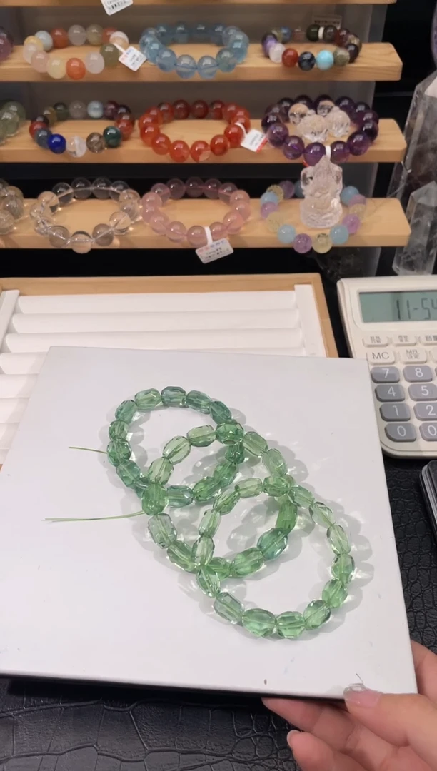 手链未镶嵌萤石绿萤石随型多样性发一