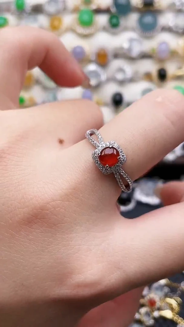 银S925镶嵌戒指翡翠77