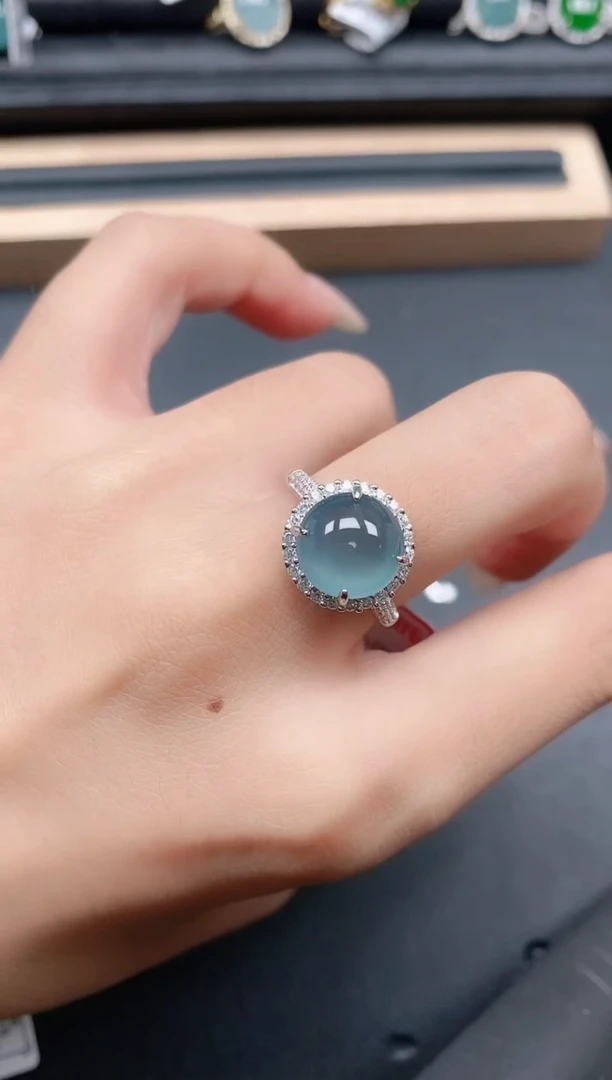 翡翠戒指银S925镶嵌11111