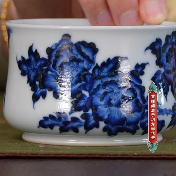 【小乔赏瓷】林涛小馆永宣青花牡丹高炉式杯ltxg710