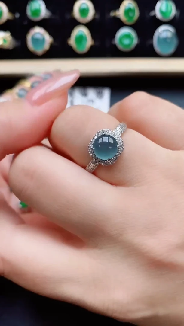 翡翠戒指银S925镶嵌321321