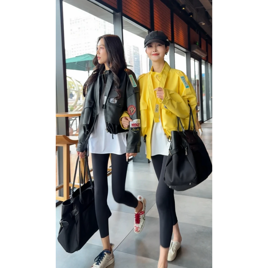 秋季新款时尚韩版百搭显瘦短款宽松皮衣机车夹克G0698