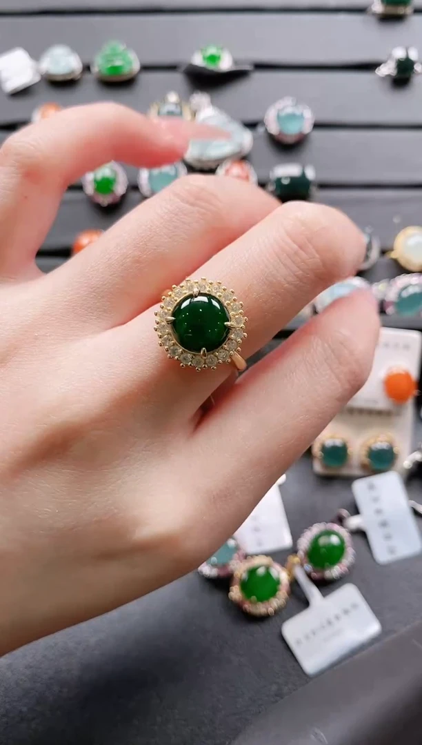 【闪购商品】翡翠戒指银S925镶嵌111111111