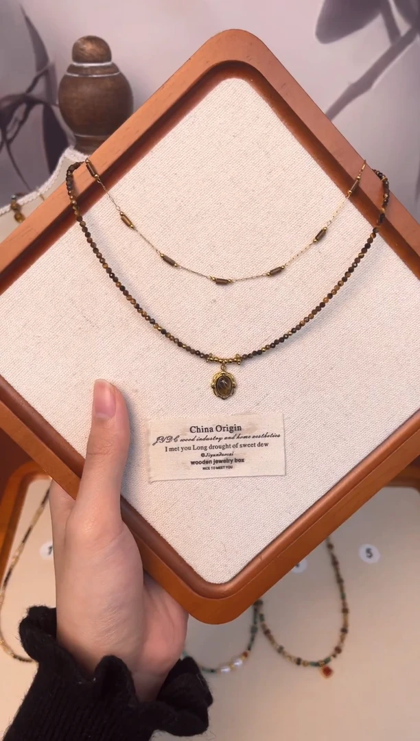 项链钛钢木变石（虎睛石）2号