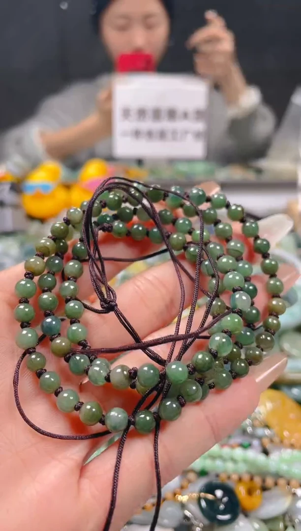 【闪购商品】翡翠颈饰未镶嵌5-6MM/J/翡翠A货一图一物