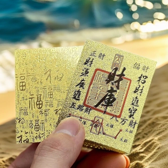 夏启新篇】10张/5张/3张/1张上乘寓意财库手机贴家居创意饰品f