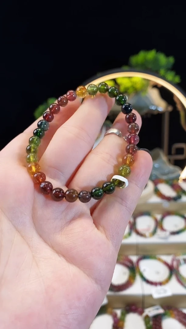 【闪购商品】碧玺手串未镶嵌G2461素圈颜色微差